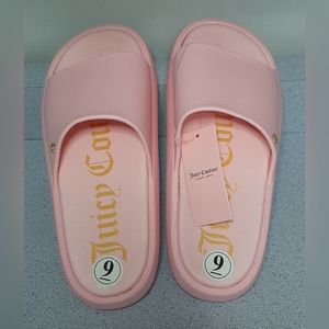 Baby Pink Juicy Couture Slides, JC Waves in color Blush-Q, Size 9